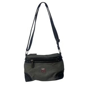 Stone & Co Grey Black Faux Leather Crossbody Bag‎ Adjustable Strap Multi-Pocket